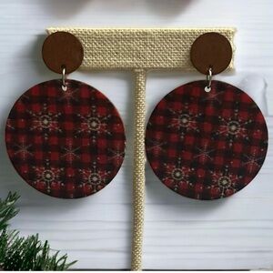 1/$8 or 3/$12 Christmas Pierced Post Earrings Buffalo Checks Plaid Snowflakes